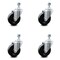 Service Caster 4 Inch Hard Rubber Wheel Swivel 1/2 Inch Threaded Stem Caster Set SCC-TS20S414-HRS-121315-4 - alternate 1